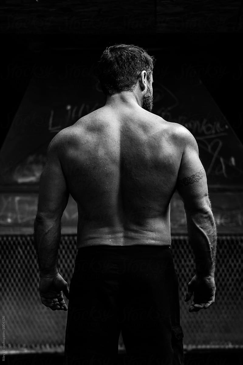 A man's muscular back