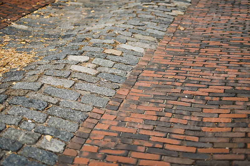 A mixed brick walkway