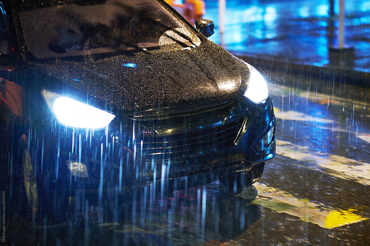 Rain: Car at night rain