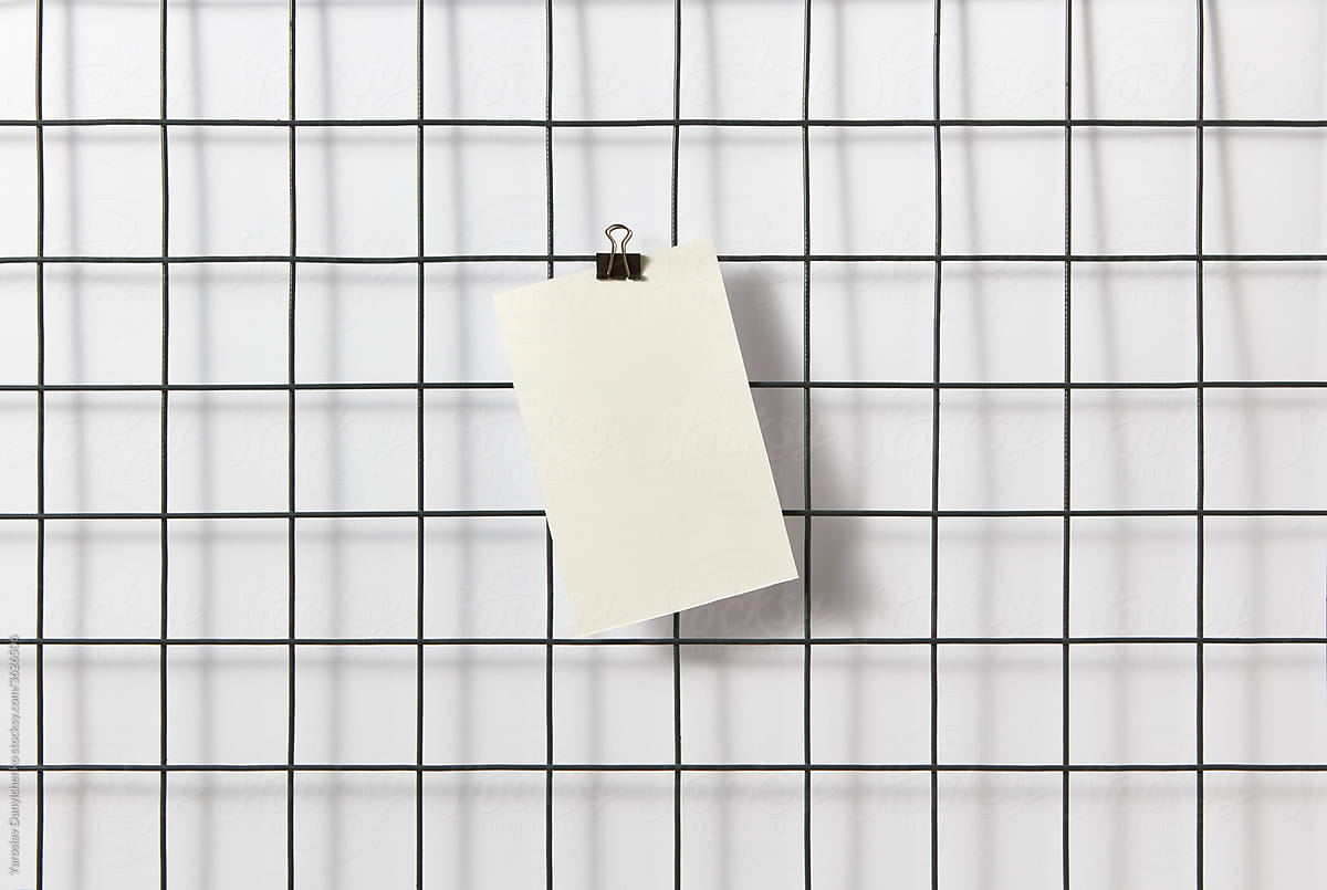 Grid with one white paper sticker