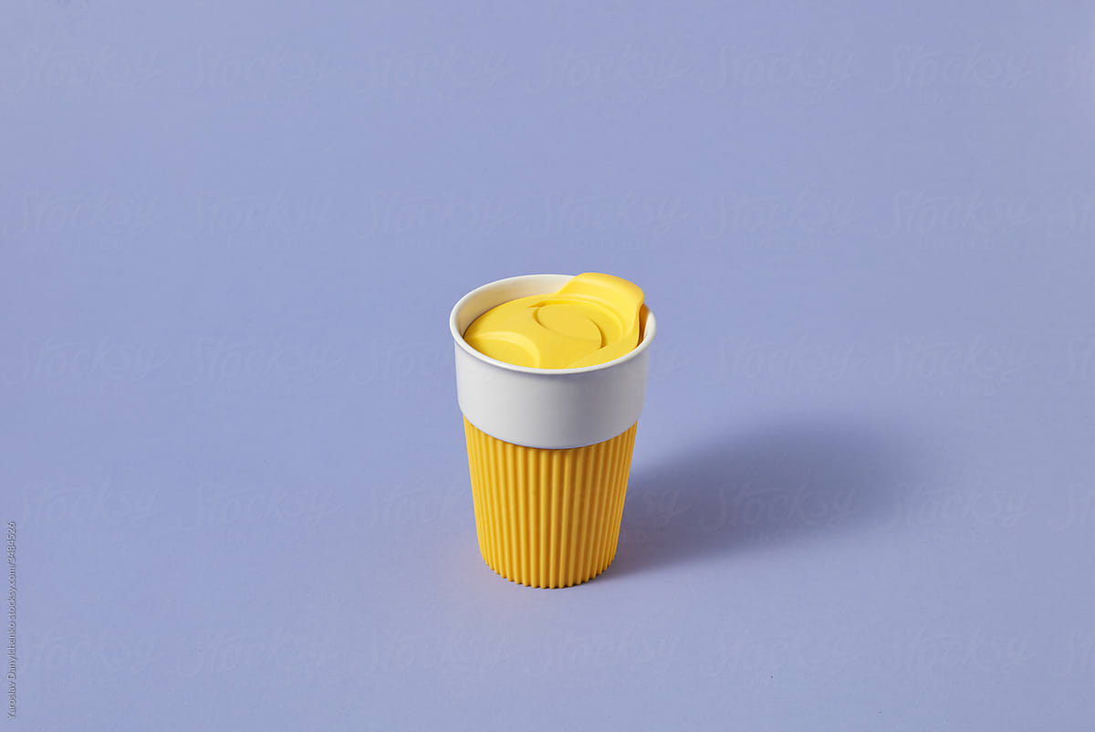 Ceramic reusable cup for tea or coffee drinks.