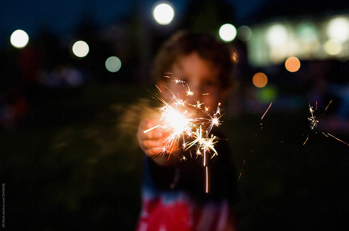 Sparkler on the Fourth of July