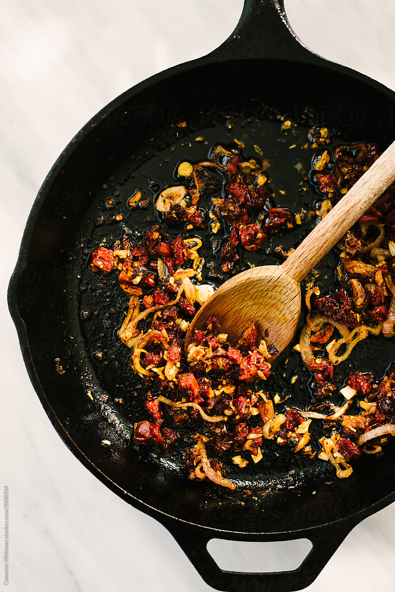 Sauteed Sun-Dried Tomatoes, Garlic, and Red Onions