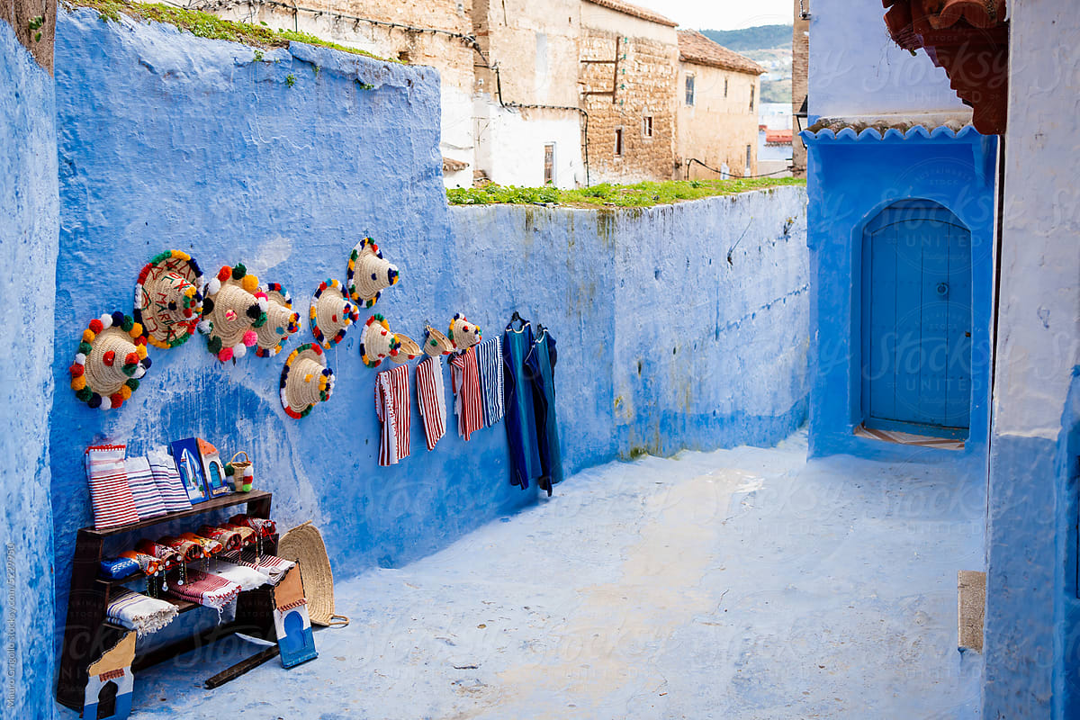 A bazaar in Chefchaouen, Morocco