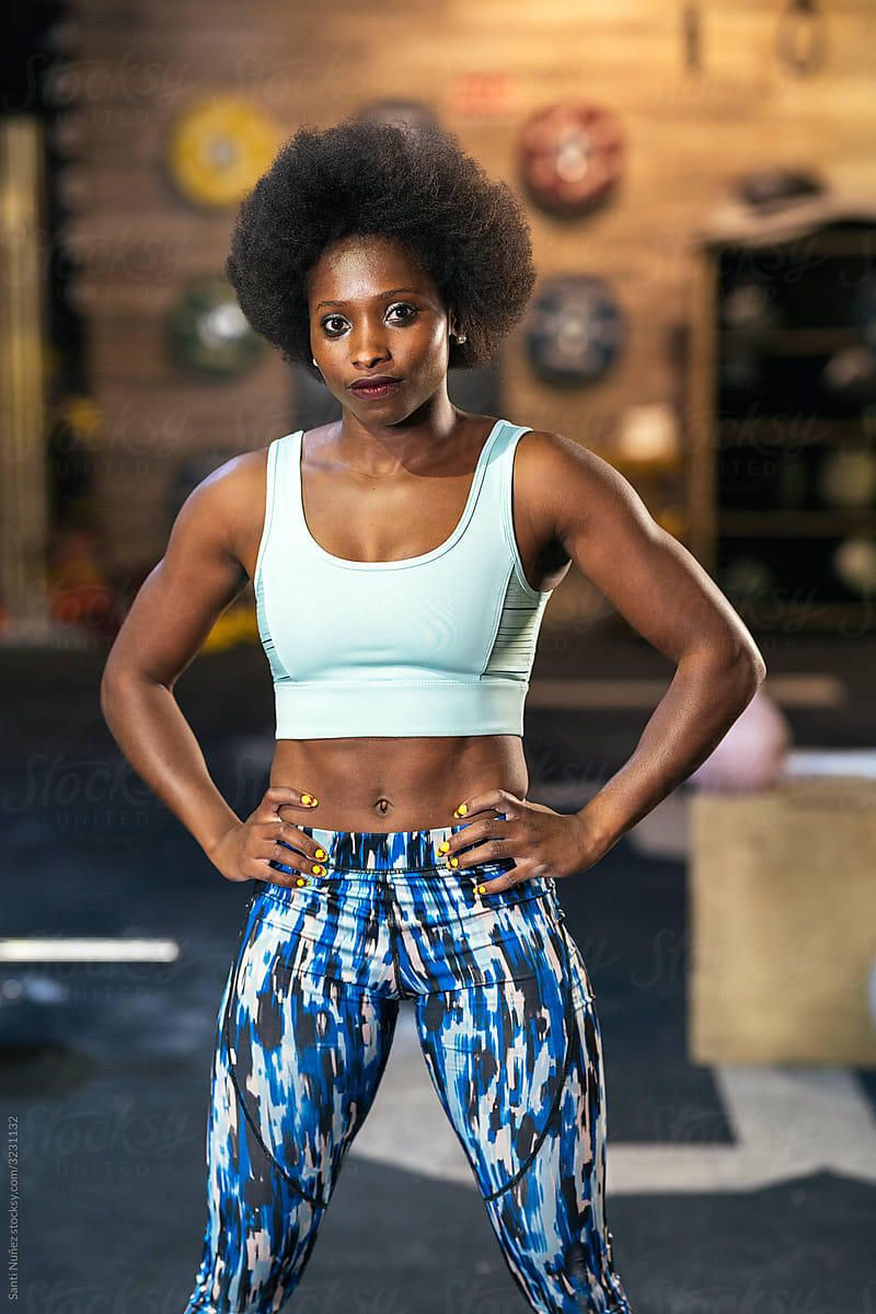 Portrait of Black Woman At Gym
