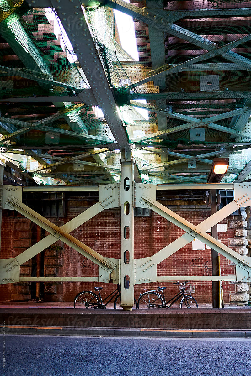 Bicycles stored at urban hangar