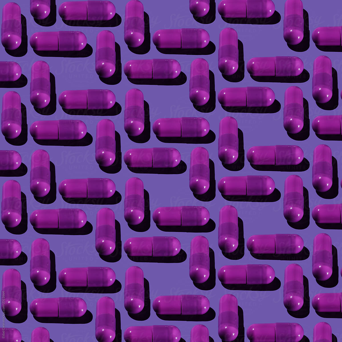 Purple Pharma Pill Pattern on Purple
