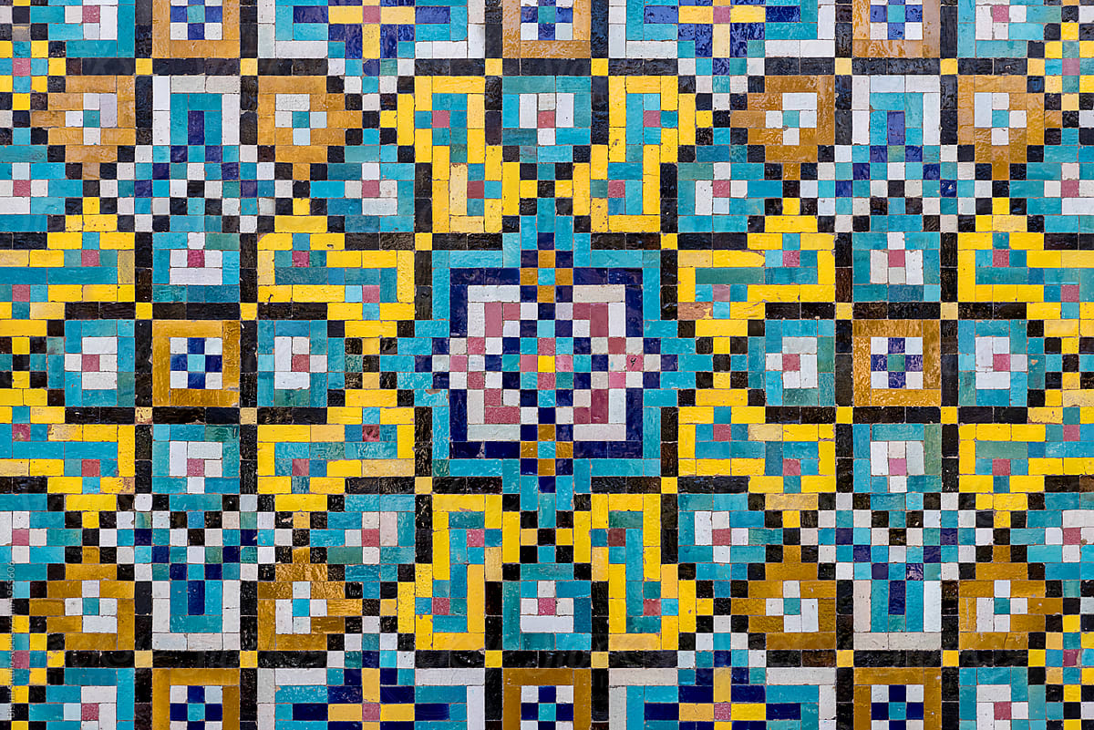 Ornamental tiles mosaic
