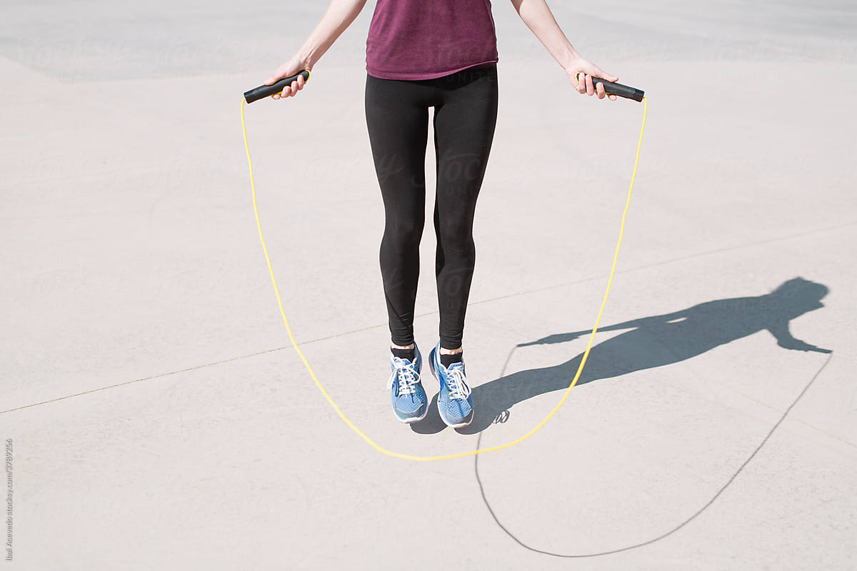 Close up of a jump rope exercise