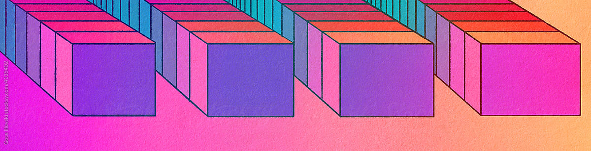 Colorful Square Objects
