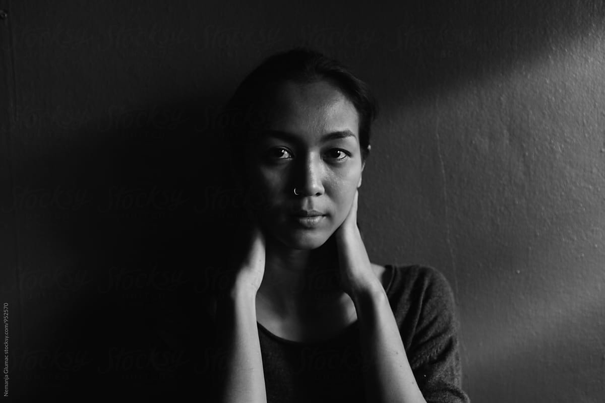 Black And White Portrait Of A Beautiful Thai Woman By Stocksy