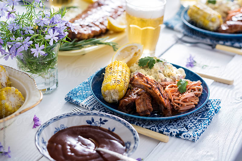 Barbecue Ribs and Corn Dinner Party