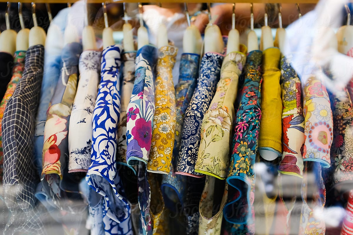 close-up of Cheongsam colored for sale in market