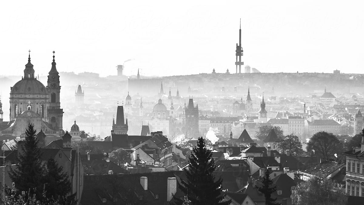 Hazy View over Prague, Czech Republic