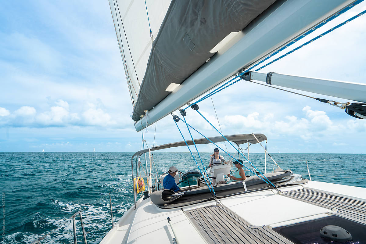 Friends Sailing on Luxury Caribbean Vacation