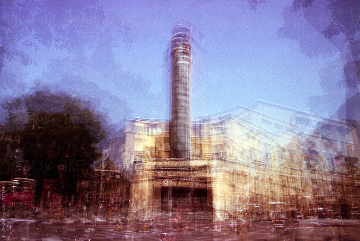 Film Multiple exposure of a contemporary architecture
