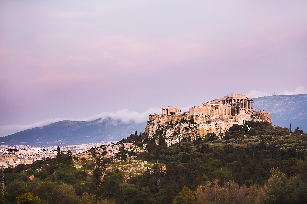 The Acropolis Lit by the Setting Sun