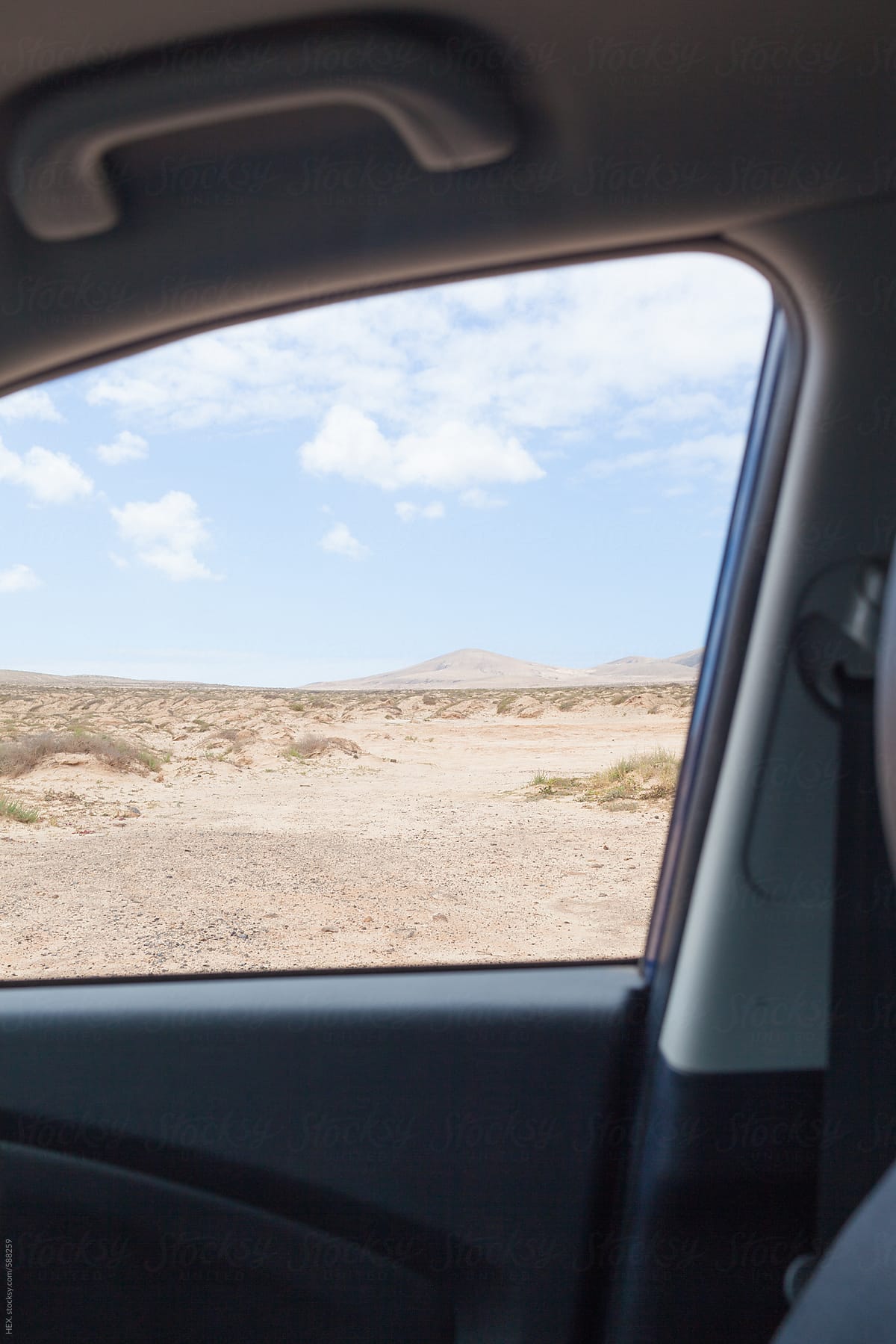 Desert View Through a Car Window