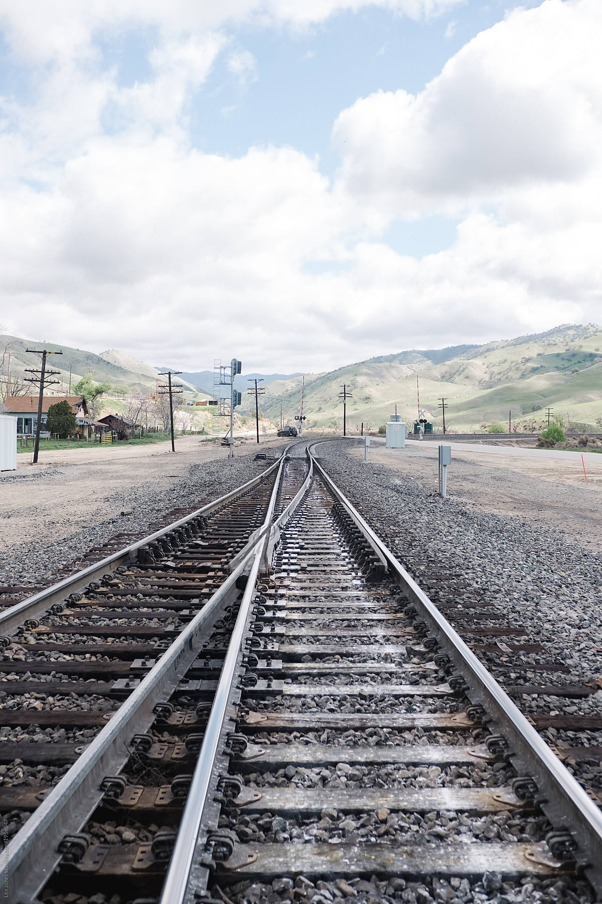 railroad in abandoned town in California