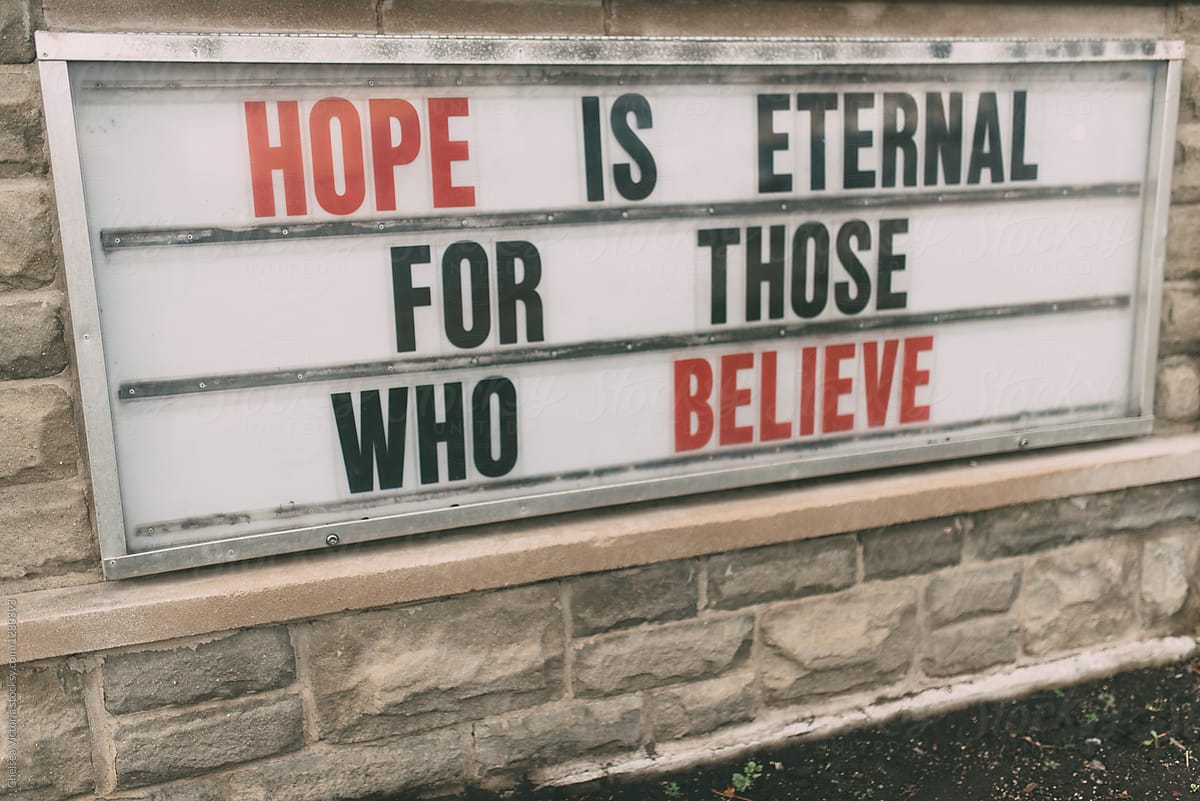 A church sign sharing a message of hope
