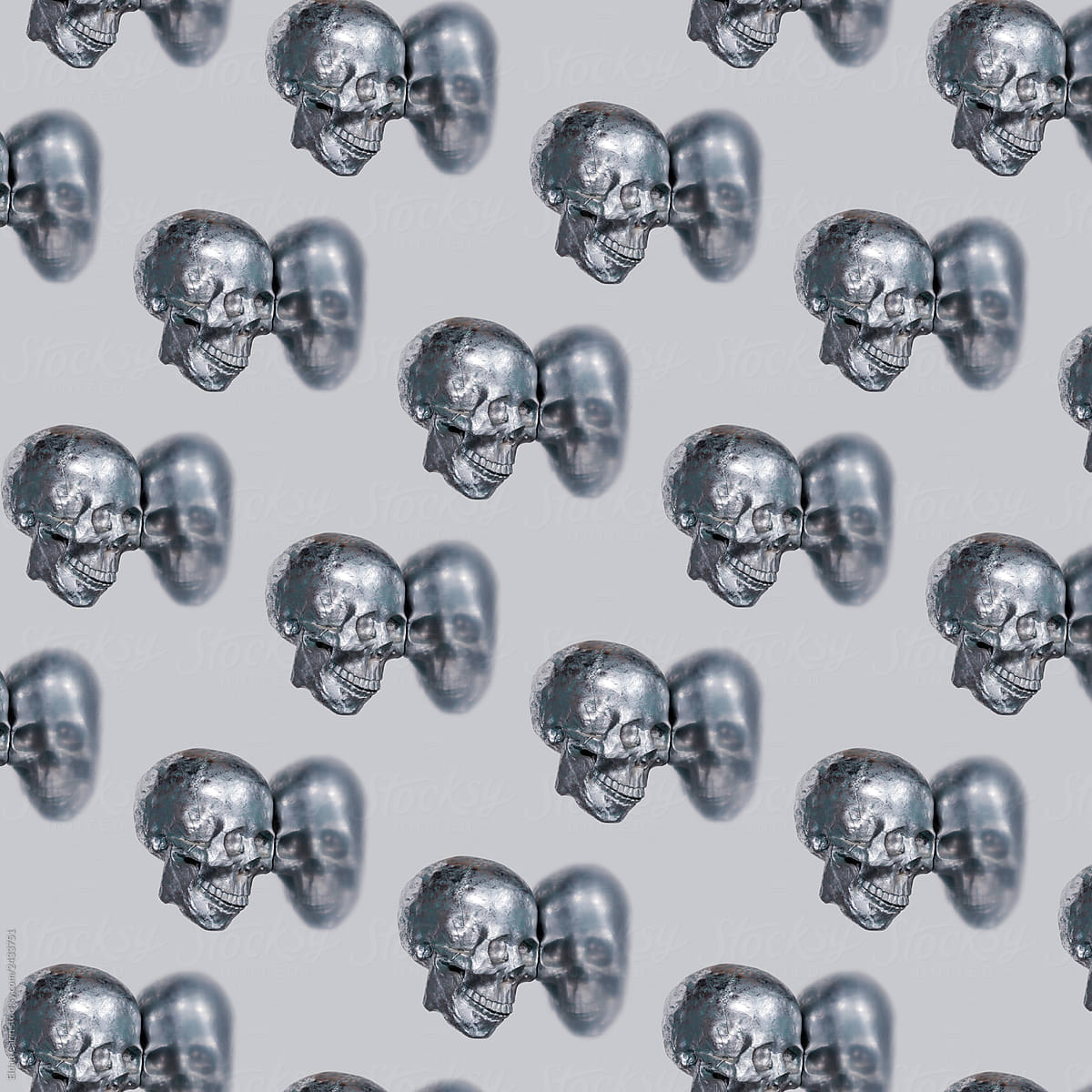 Skull Pattern on Silver
