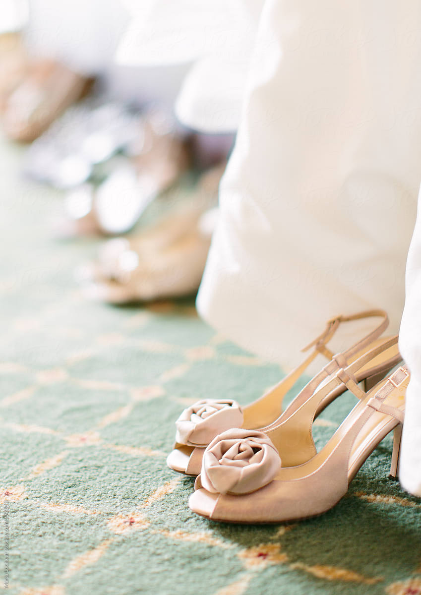 Close up of wedding shoes