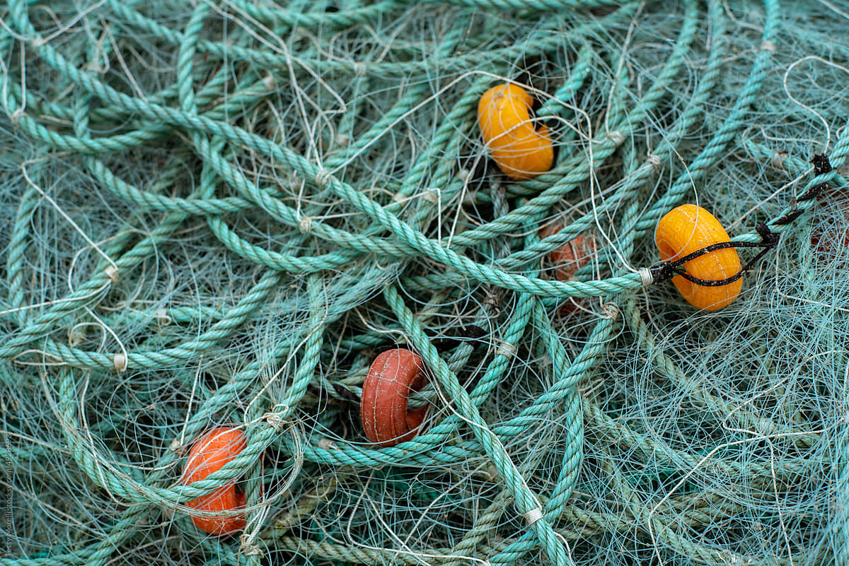 Detail Of Commercial teal jumble Fishnets