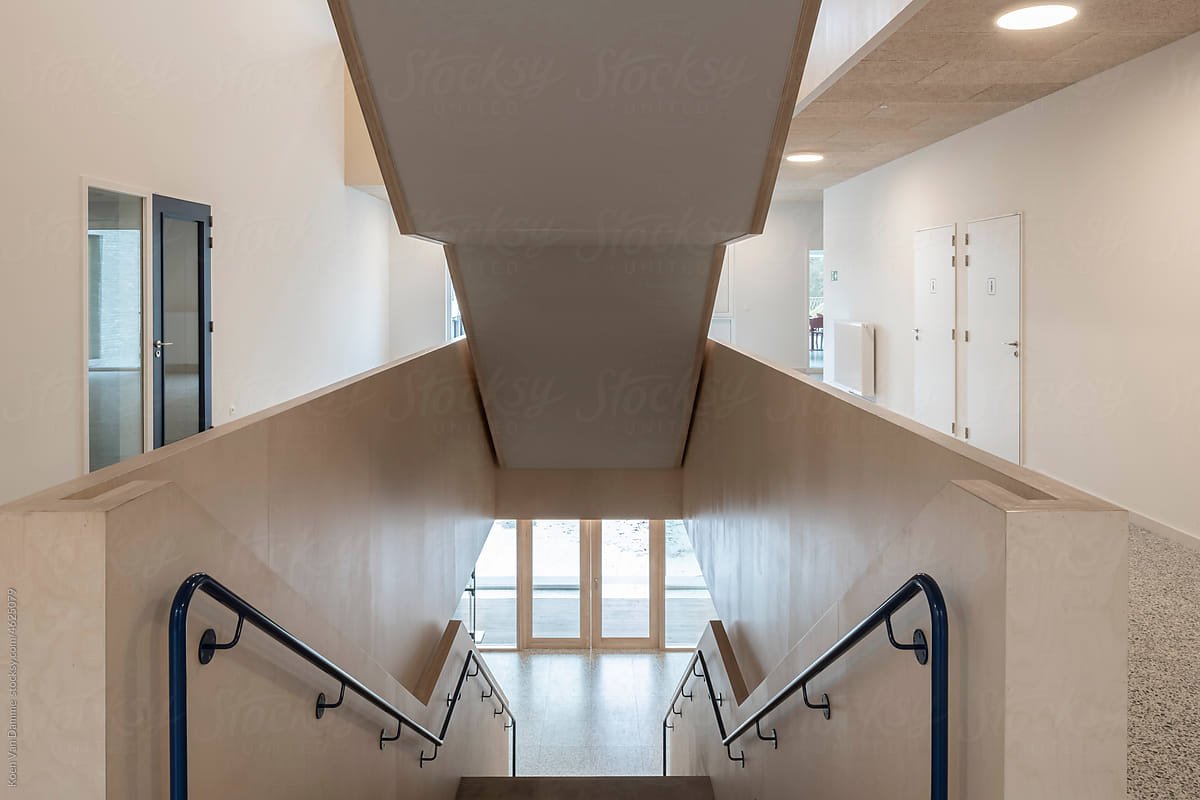 stairwell in school building