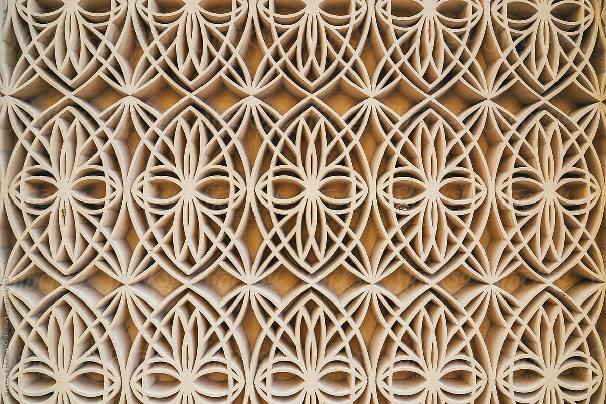 Arabian pattern on a wall. Dubai, United Arab Emirates
