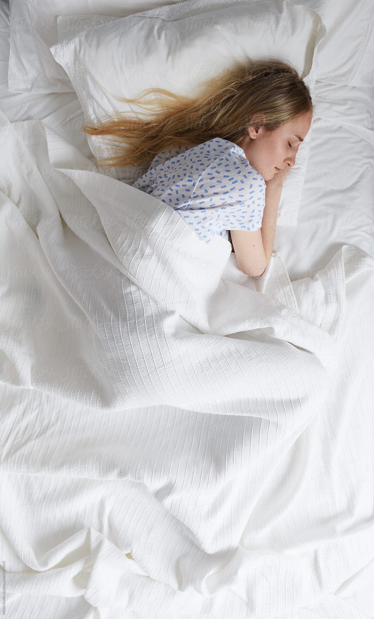 Pretty Woman Sleeping In Bed by Stocksy Contributor Milles Studio -  Stocksy