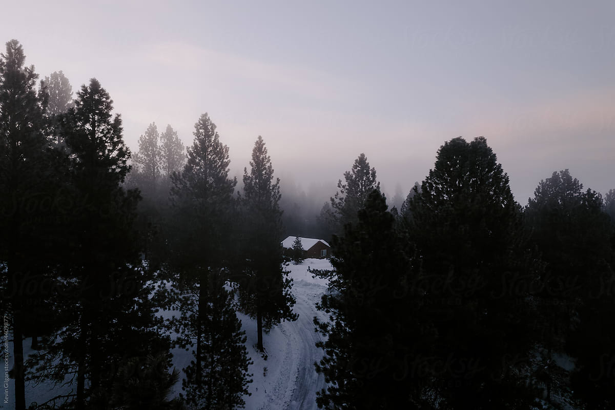 Foggy Cabin in Cascade Idaho: Morning