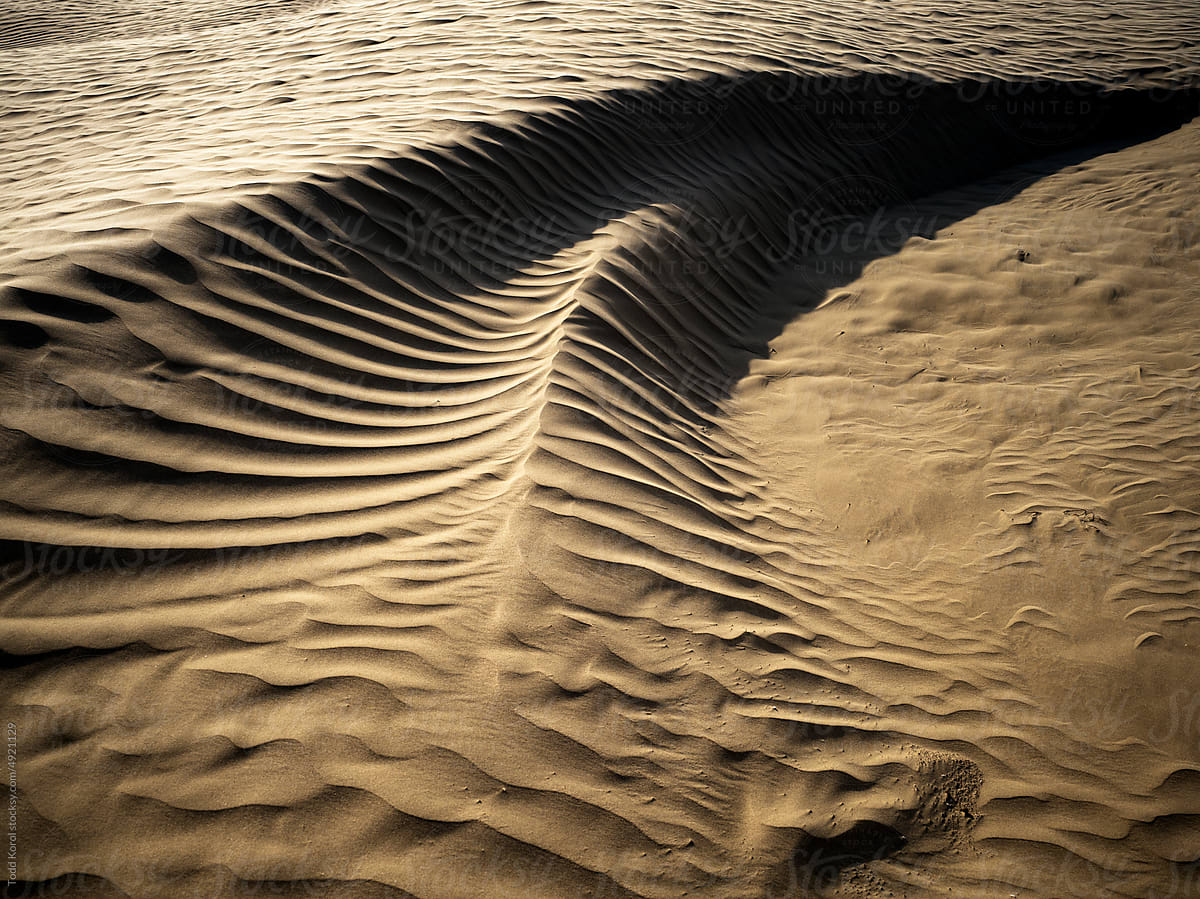 The pattern of sand in the desert.