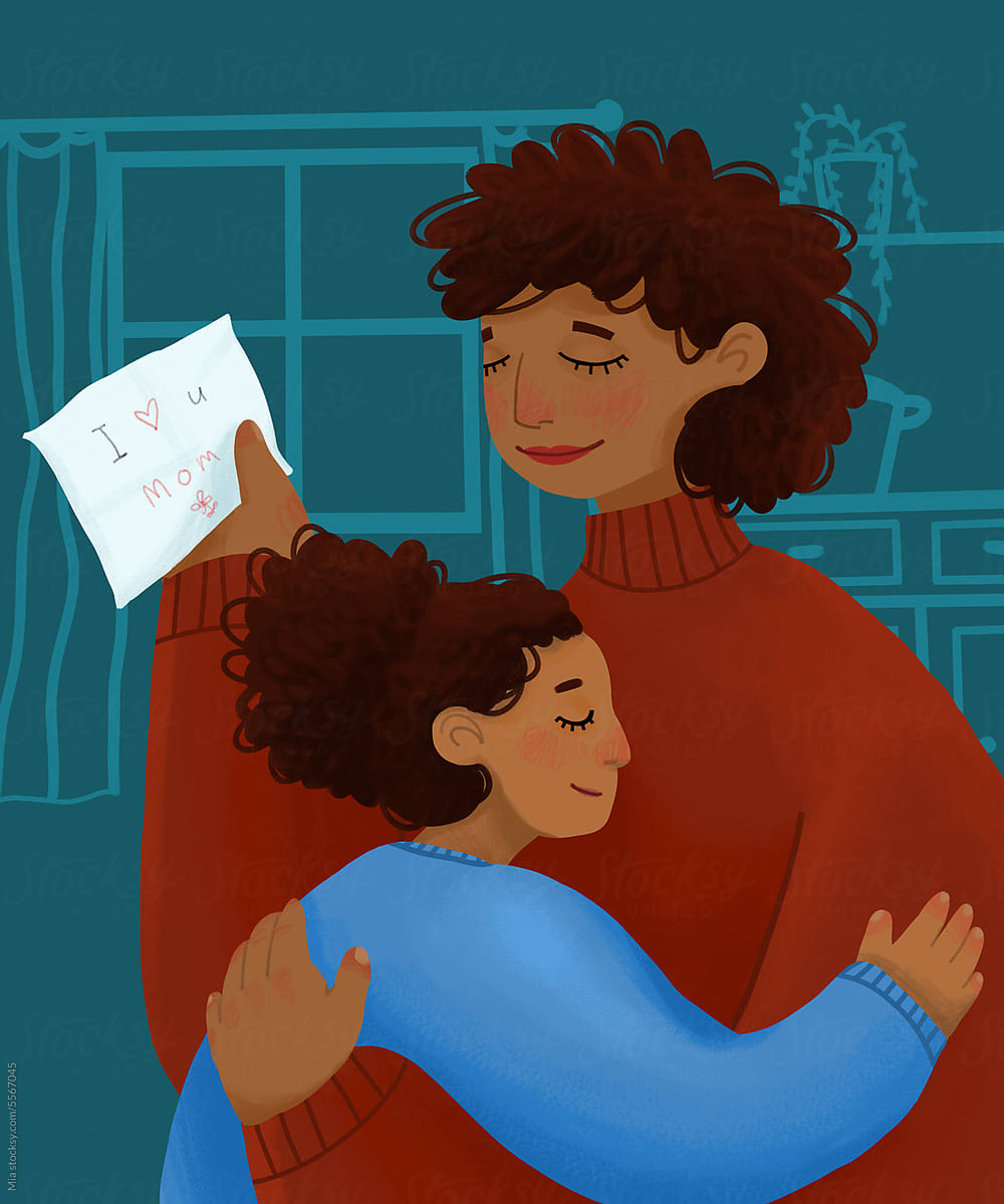 Heartfelt Hug: Mother\'s Response to Love Letter