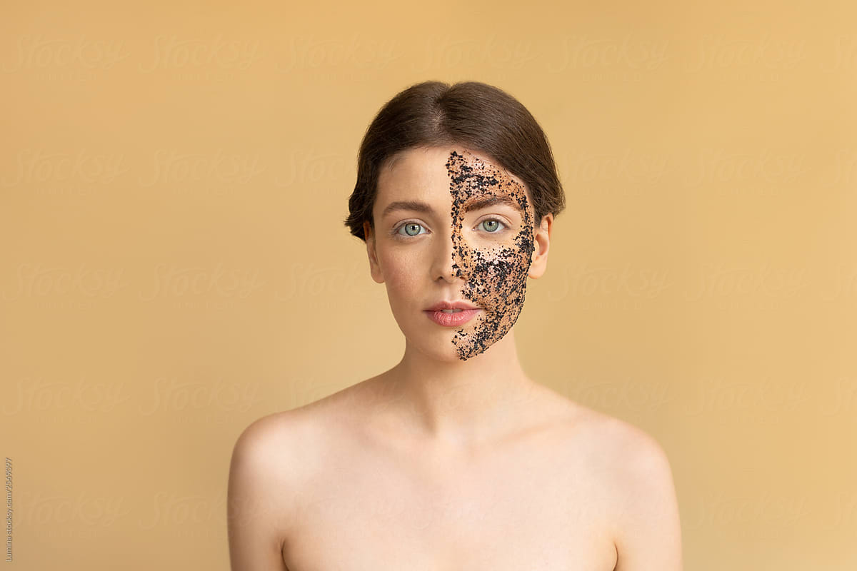 Woman Posing with Face Scrub