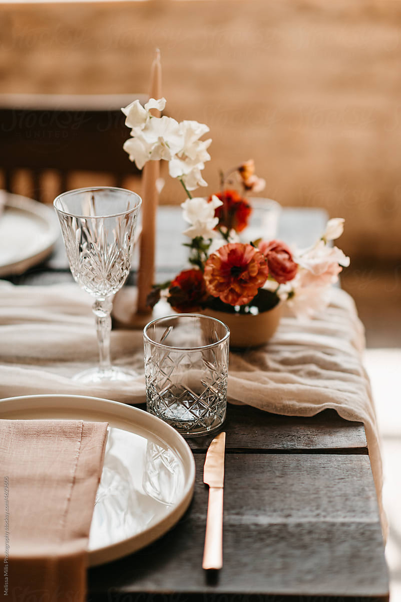 Bohemian Wedding Table with flowers and candles