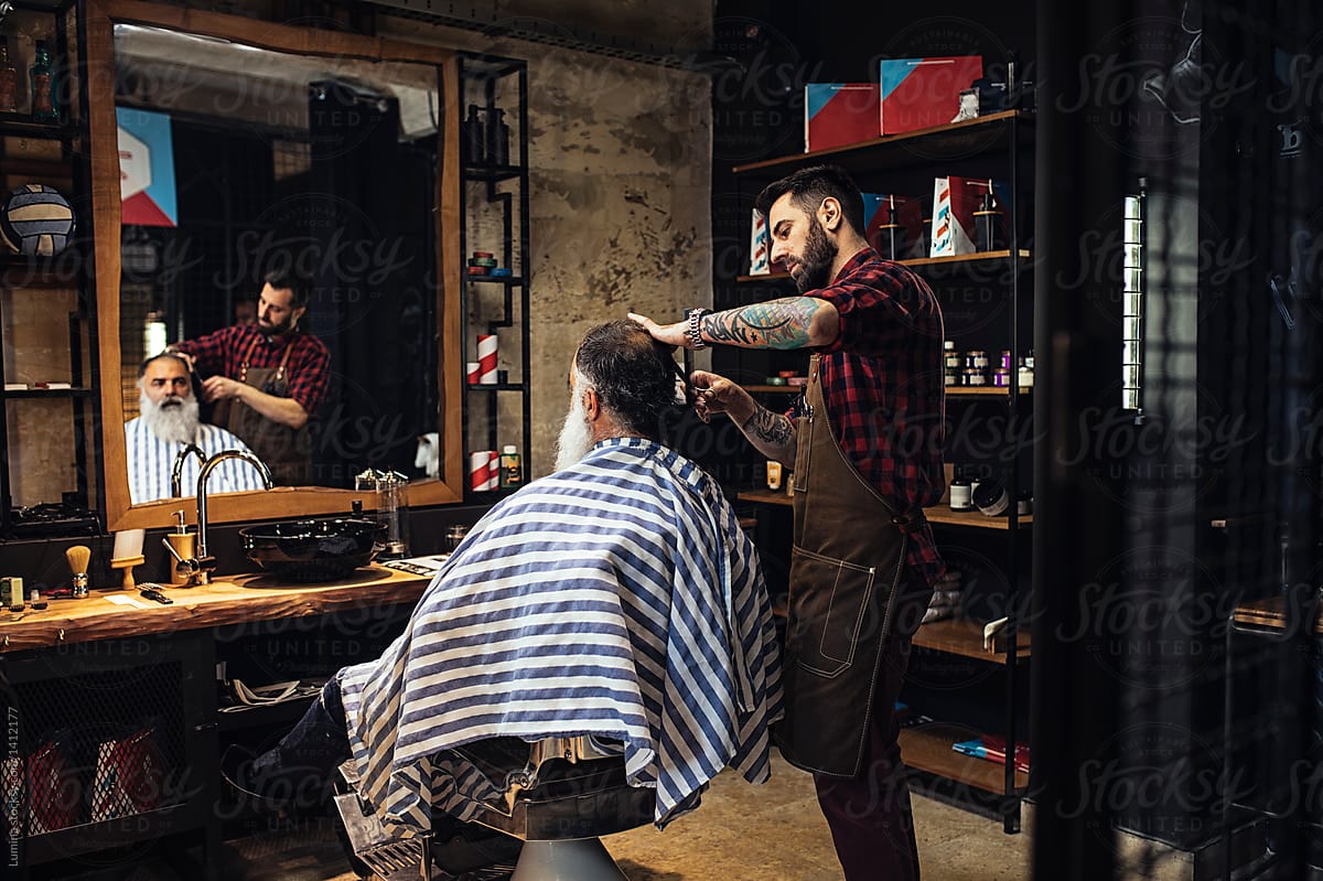 Man Having Haircut