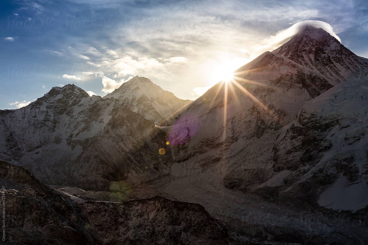 Mount Everest Sunburst