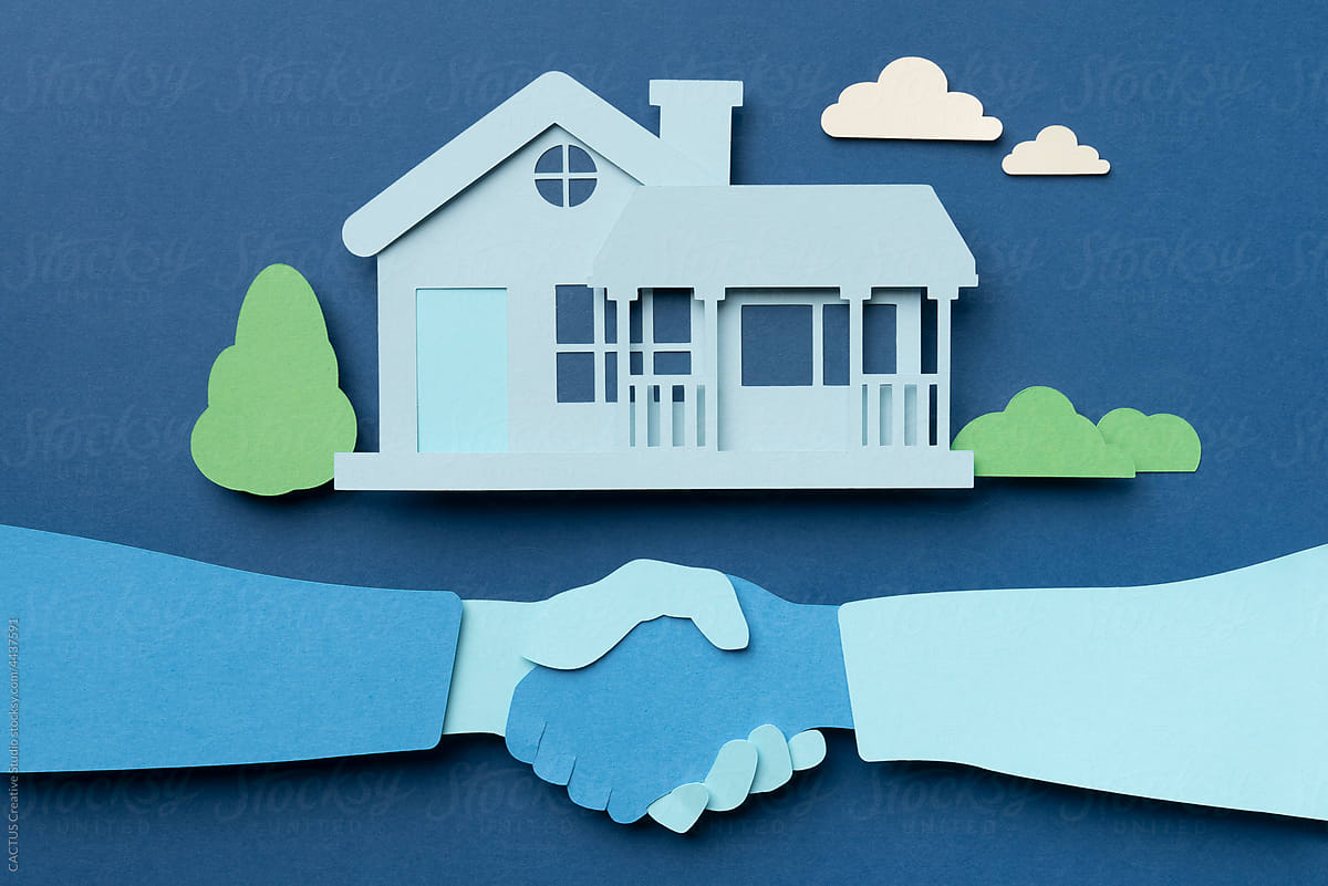 Handshake. Real estate purchase agreement