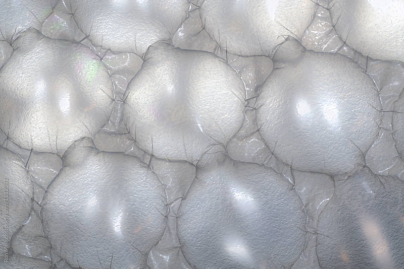 closeup of patterns and textures in bubble wrap, soft focus