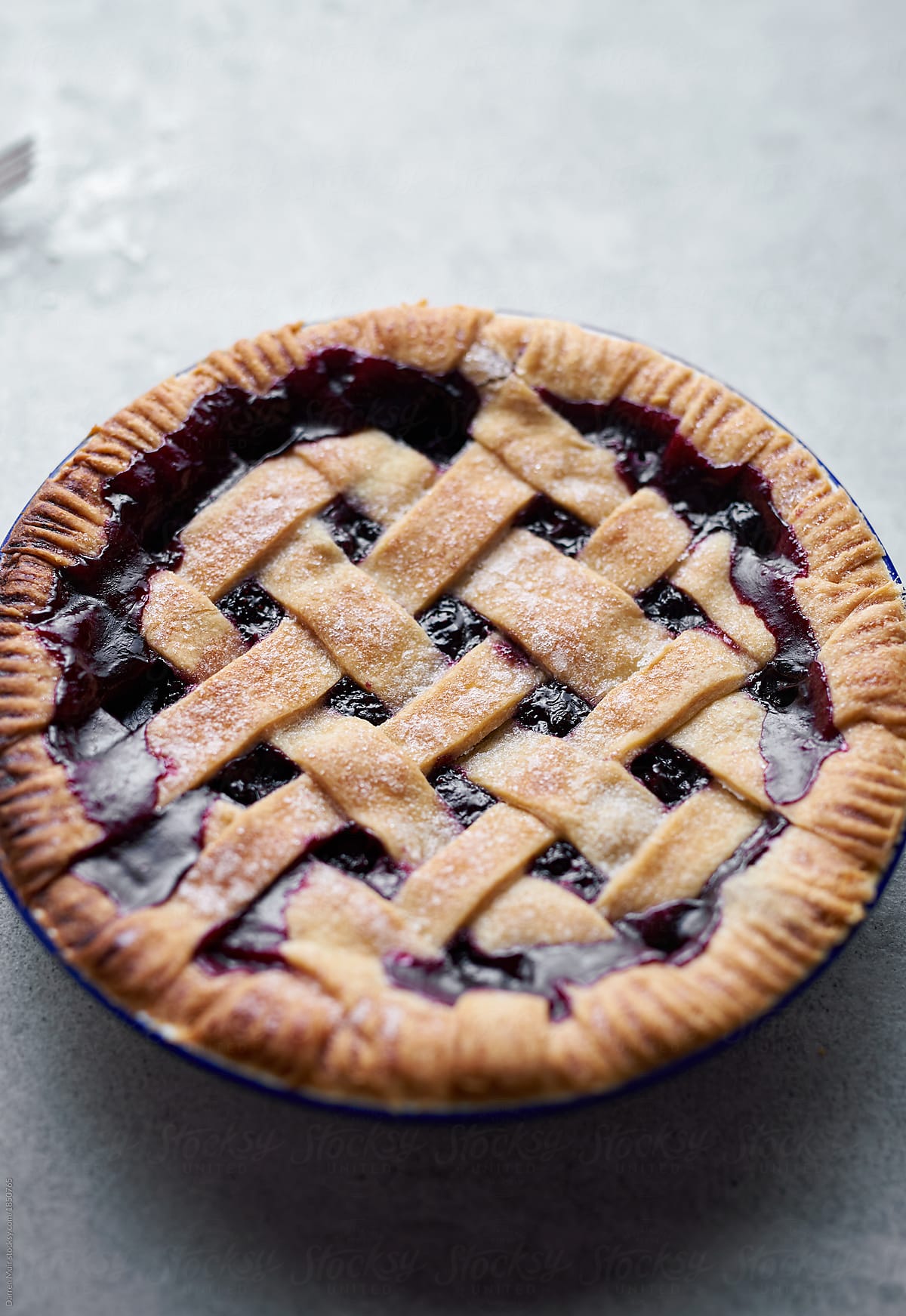 Homemade blueberry pie.