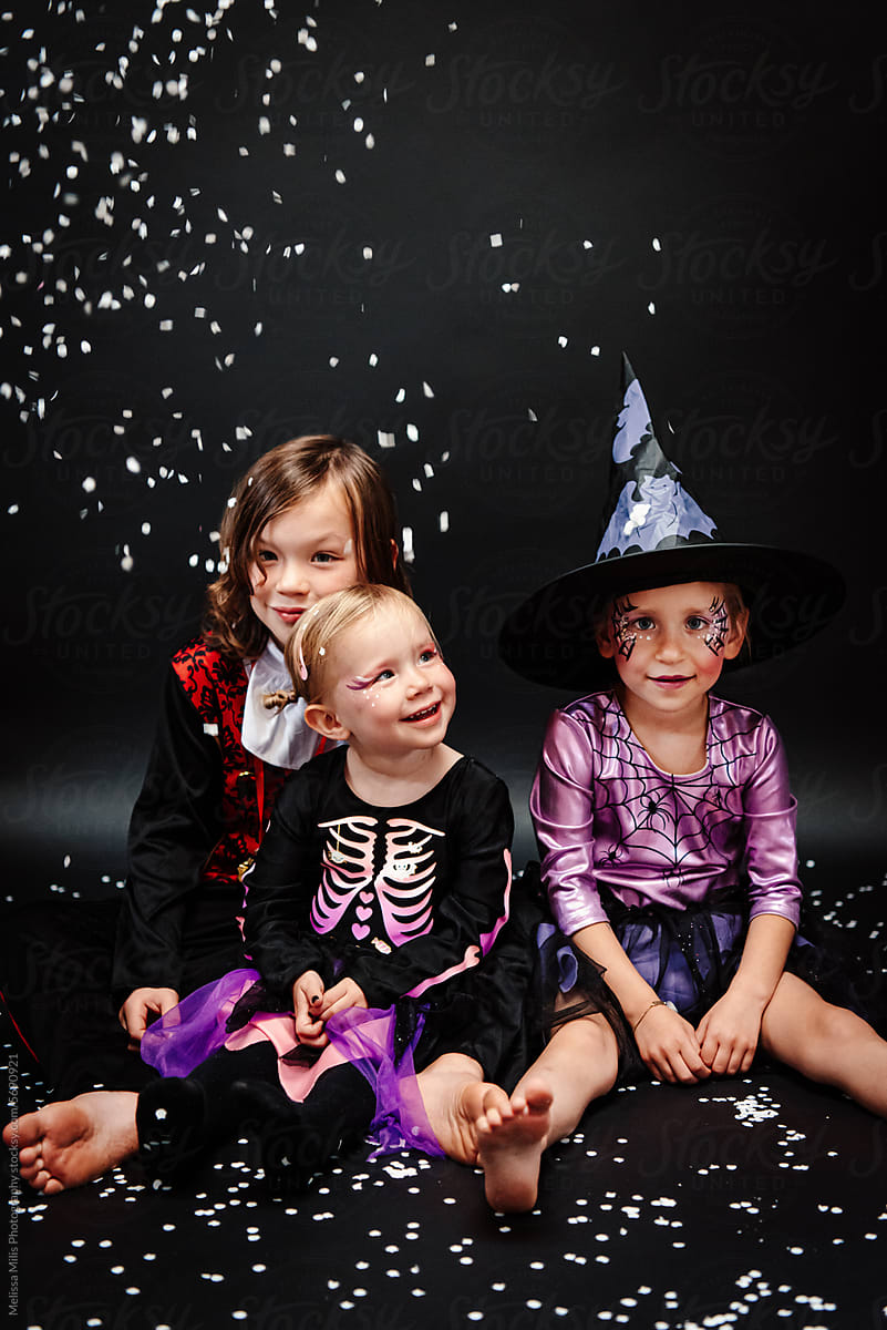 Halloween kids portrait in studio