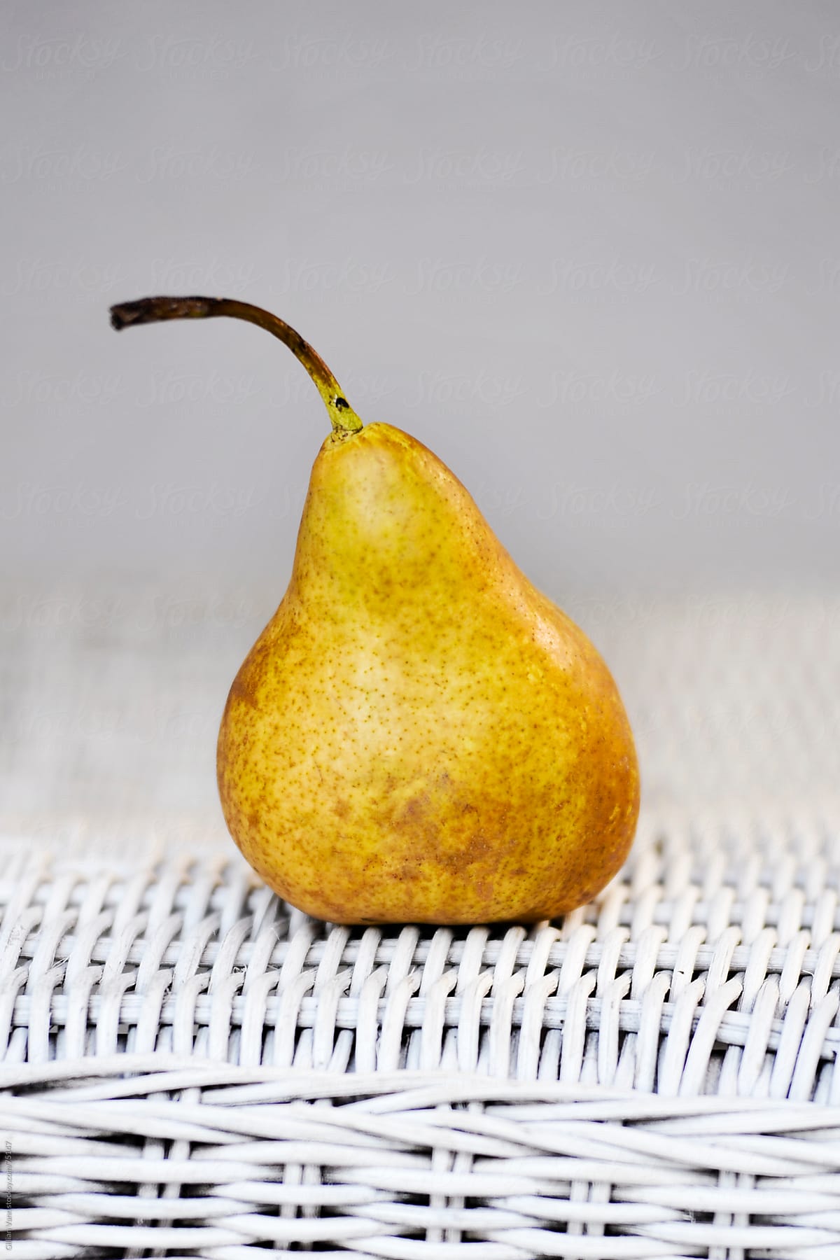 pear on wicker