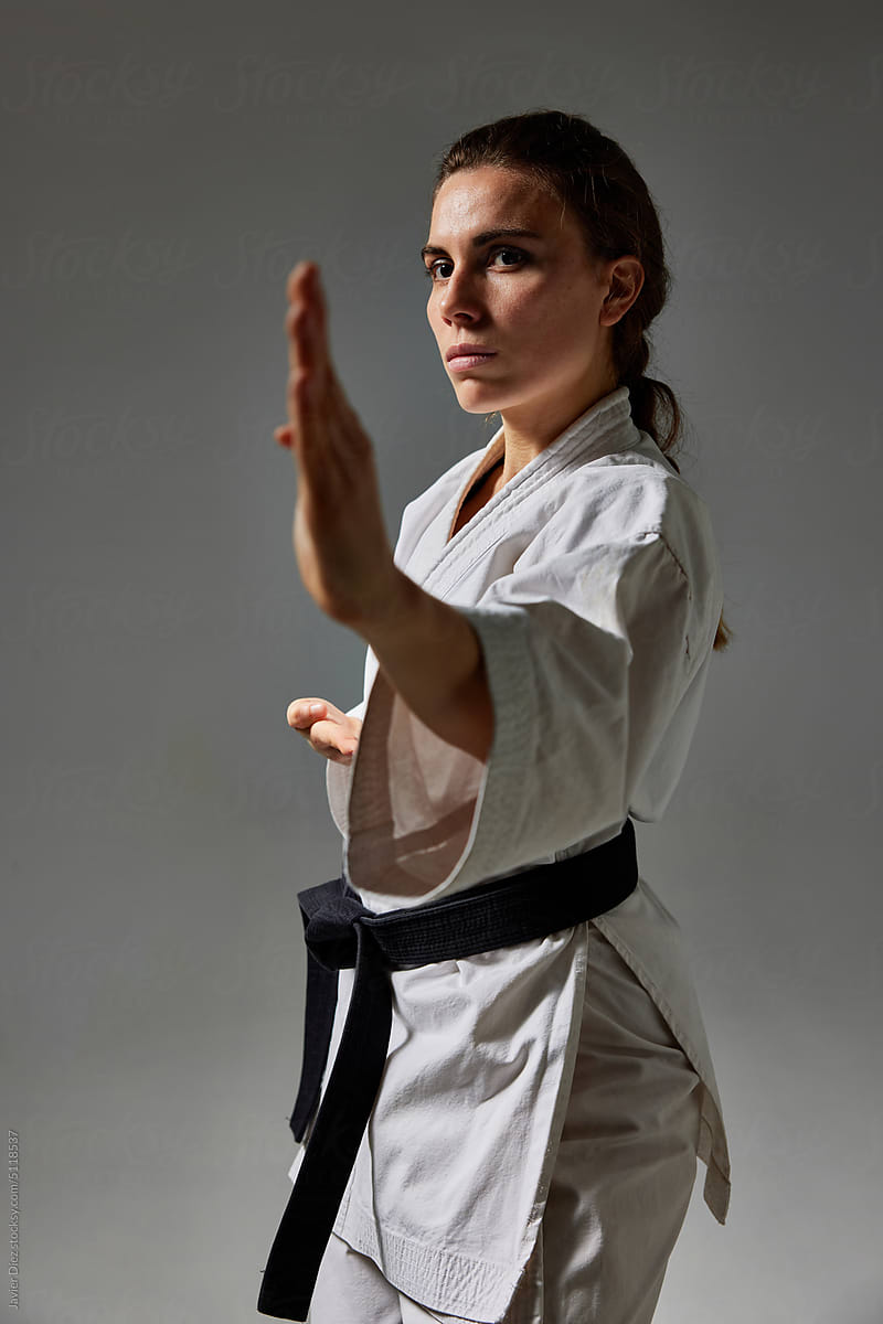 Sportswoman Practicing Martial Arts