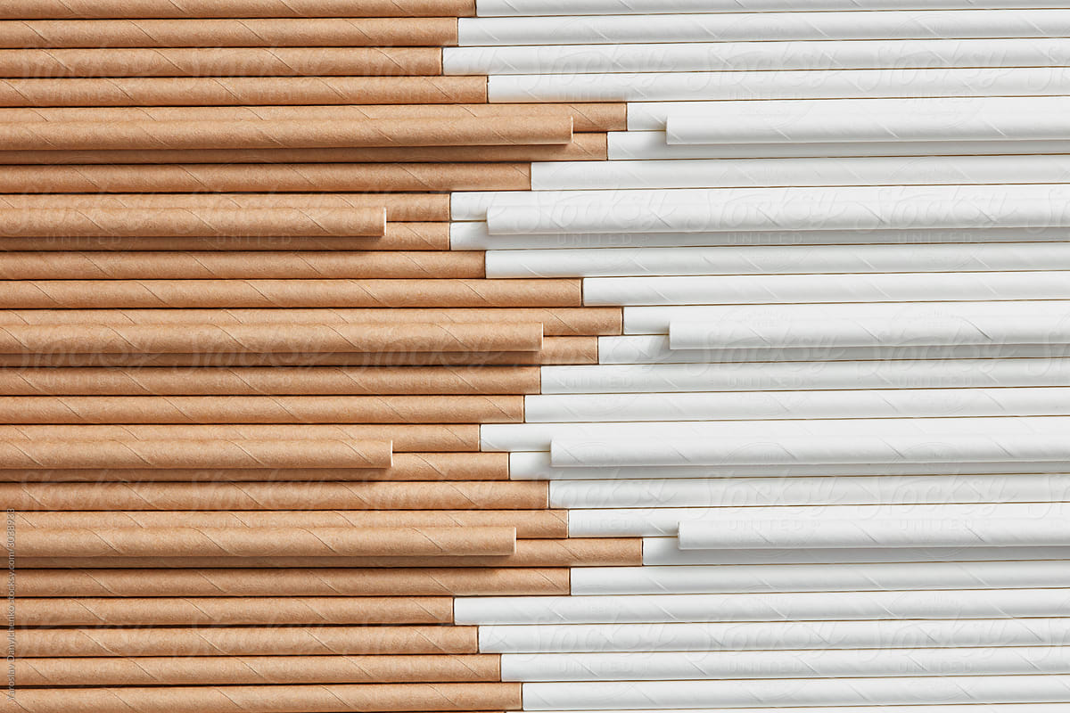 Horizontal background from papercraft straws.