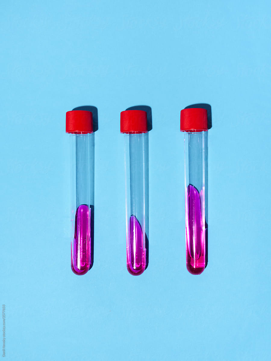 Lab tubes with red substance
