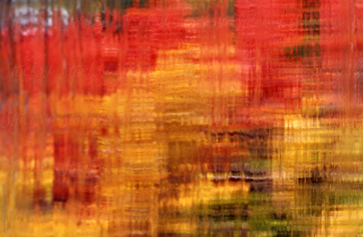 autumn abstract reflection patterns in New Hampshire pond