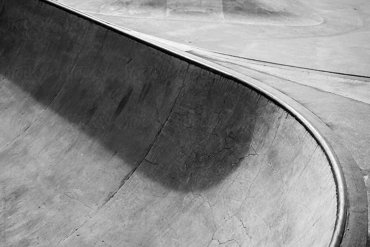 Skatepark in black and white