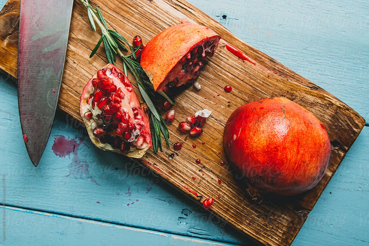 Cut Up Pomegranate