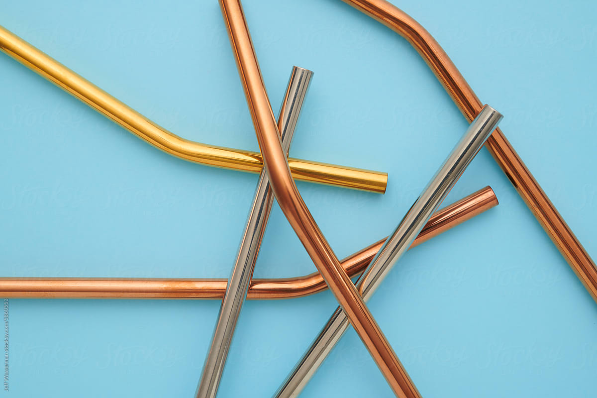 Arrangement of Metal Straws - Missed Connections Concept