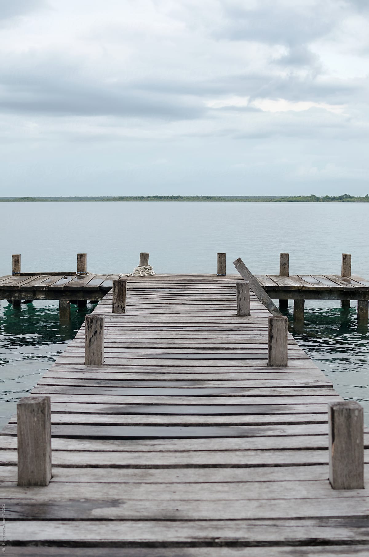 Wooden pier and lake